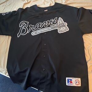 Black Retro Braves Jersey - Russell Athletic